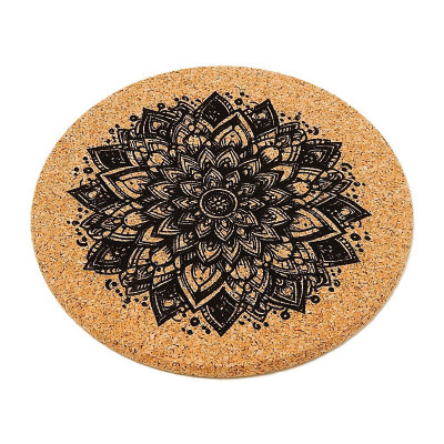 Kuchyňská pomůcka - Korková podložka pod hrnec, Mandala 14