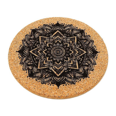 Kuchyňská pomůcka - Korková podložka pod hrnec, Mandala 15