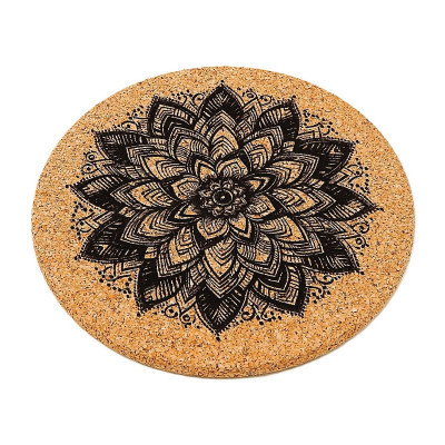 Kuchyňská pomůcka - Korková podložka pod hrnec, Mandala 16