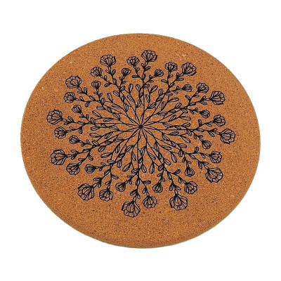 Kuchyňská pomůcka - Korková podložka pod hrnce, Mandala květ