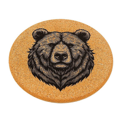 Kuchyňská pomůcka - Korková podložka pod hrnec, Medvěd