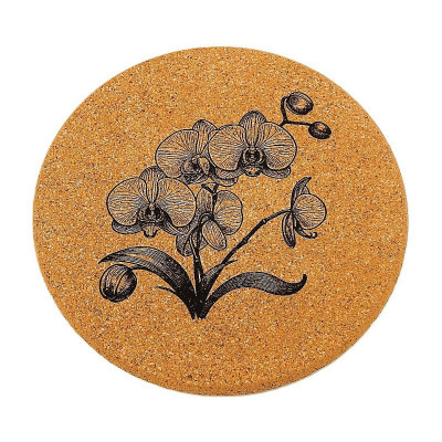Kuchyňská pomůcka - Korková podložka pod hrnec, Orchidej
