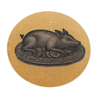 Kuchyňská pomůcka - Korková podložka pod hrnec, Pečené sele