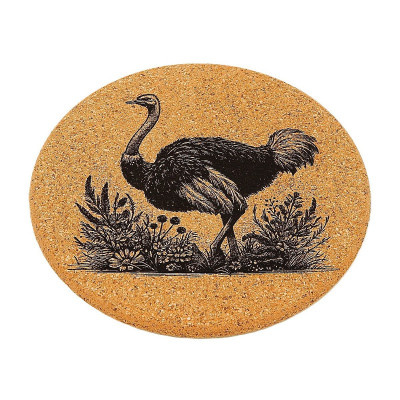 Kuchyňská pomůcka - Korková podložka pod hrnec, Pštros