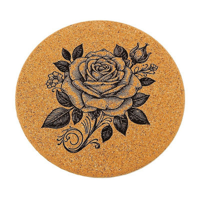 Kuchyňská pomůcka - Korková podložka pod hrnec, Růže