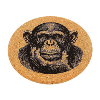 Kuchyňská pomůcka - Korková podložka pod hrnec, Šimpanz