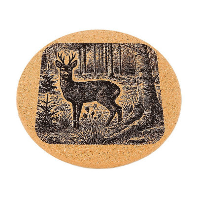 Kuchyňská pomůcka - Korková podložka pod hrnec, Srnec
