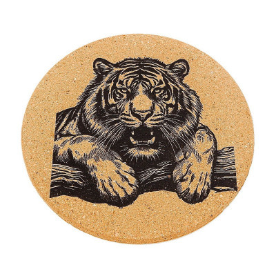 Kuchyňská pomůcka - Korková podložka pod hrnec, Tygr