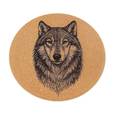 Kuchyňská pomůcka - Korková podložka pod hrnec, Vlk 1