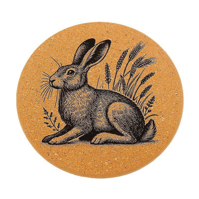 Kuchyňská pomůcka - Korková podložka pod hrnec, Zajíc