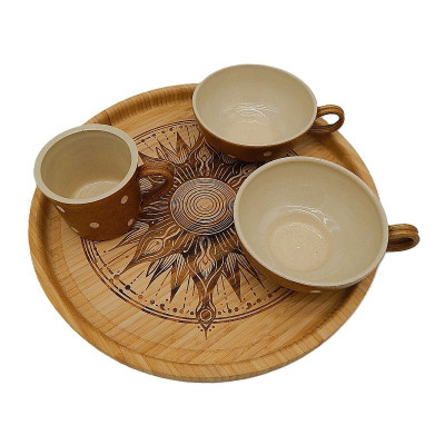 Kuchyňská pomůcka - Podnos velký, Sluneční mandala