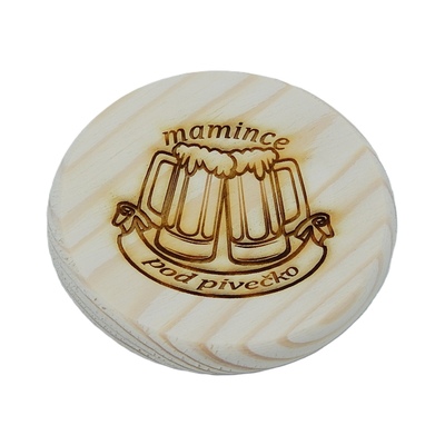Dřevěný podtácek - Mamince pod pivečko