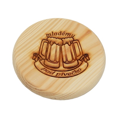Dřevěný podtácek - Mladému pod pivečko