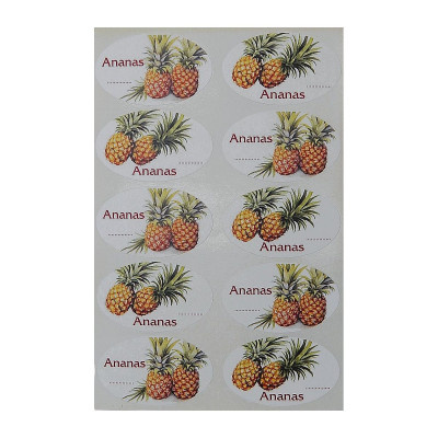 Samolepky - Zavařeniny, marmelády, Ananas
