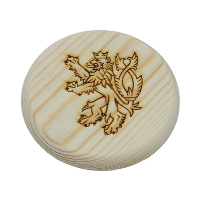 Dřevěný podtácek - Český lev
