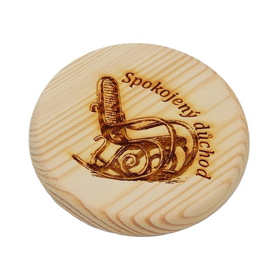 Dřevěný podtácek - Spokojený důchod