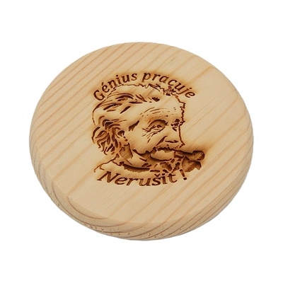 Dřevěný podtácek - Nerušit, genius pracuje
