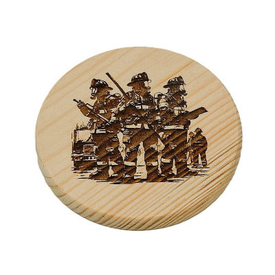 Dřevěný podtácek - Hasiči