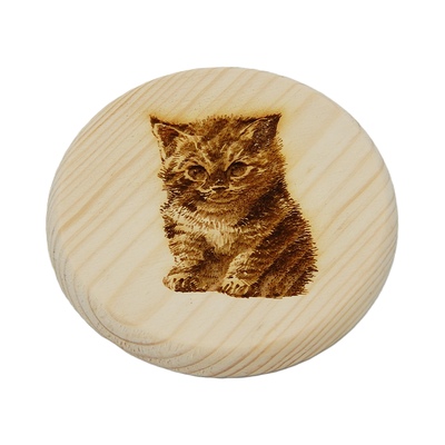 Dřevěný podtácek - Kotě 1