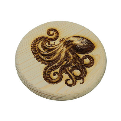 Dřevěný podtácek - Chobotnice 2